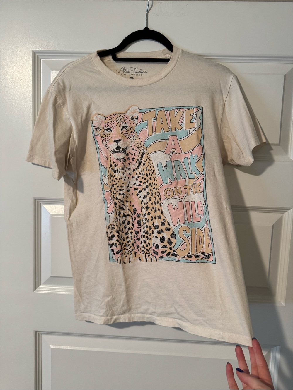 Colorful Cream Graphic Tee - 'Take A Walk On The Wild Side'